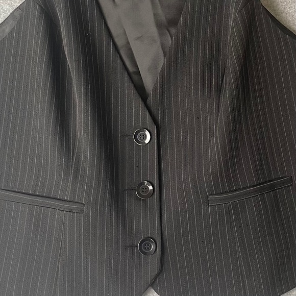 Lane Bryant Black Pinstripe Tailored Vest Plus Size 16 Career Business Casual - Picture 5 of 6